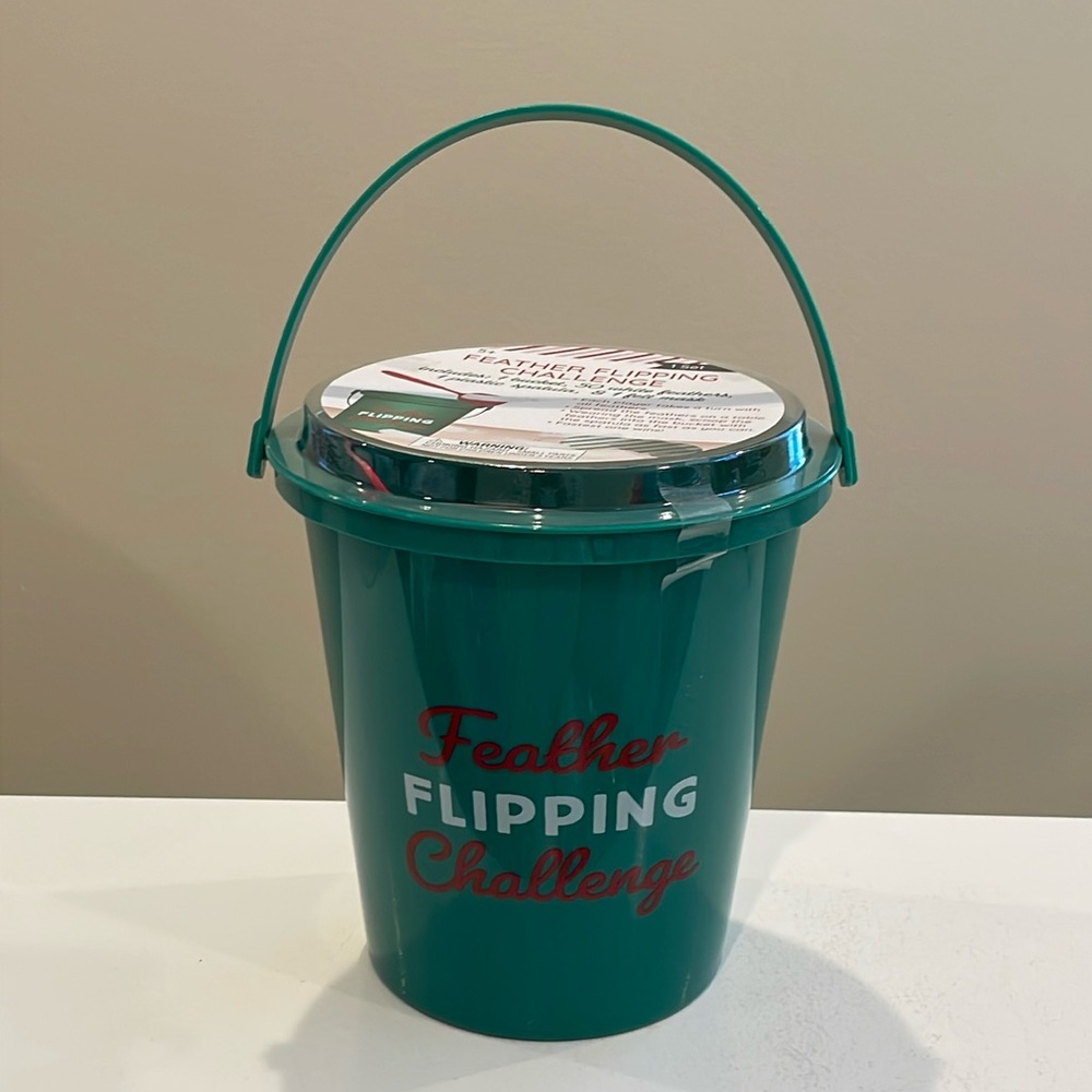 New Target Bullseye Playground Feather Flipping Challenge Christmas Pail
